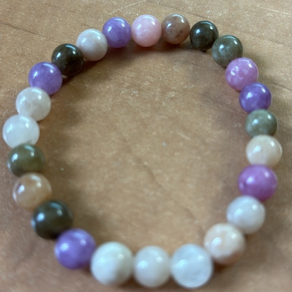#023 Multi Colour Agate Bracelet 8 mm Healing Gems 7 inches`` - Picture 3 of 3
